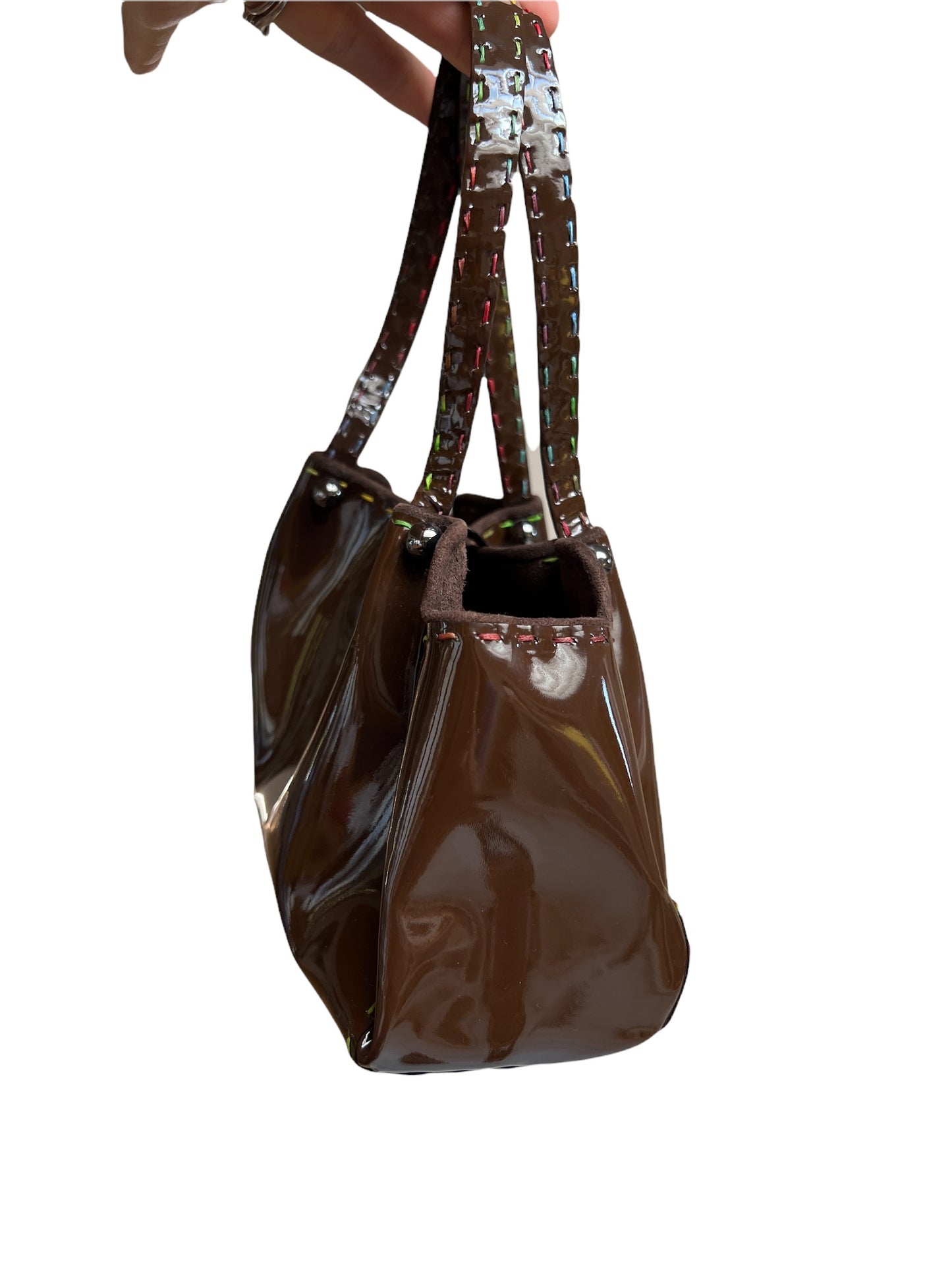 Vintage Mini Brown Patent Bag