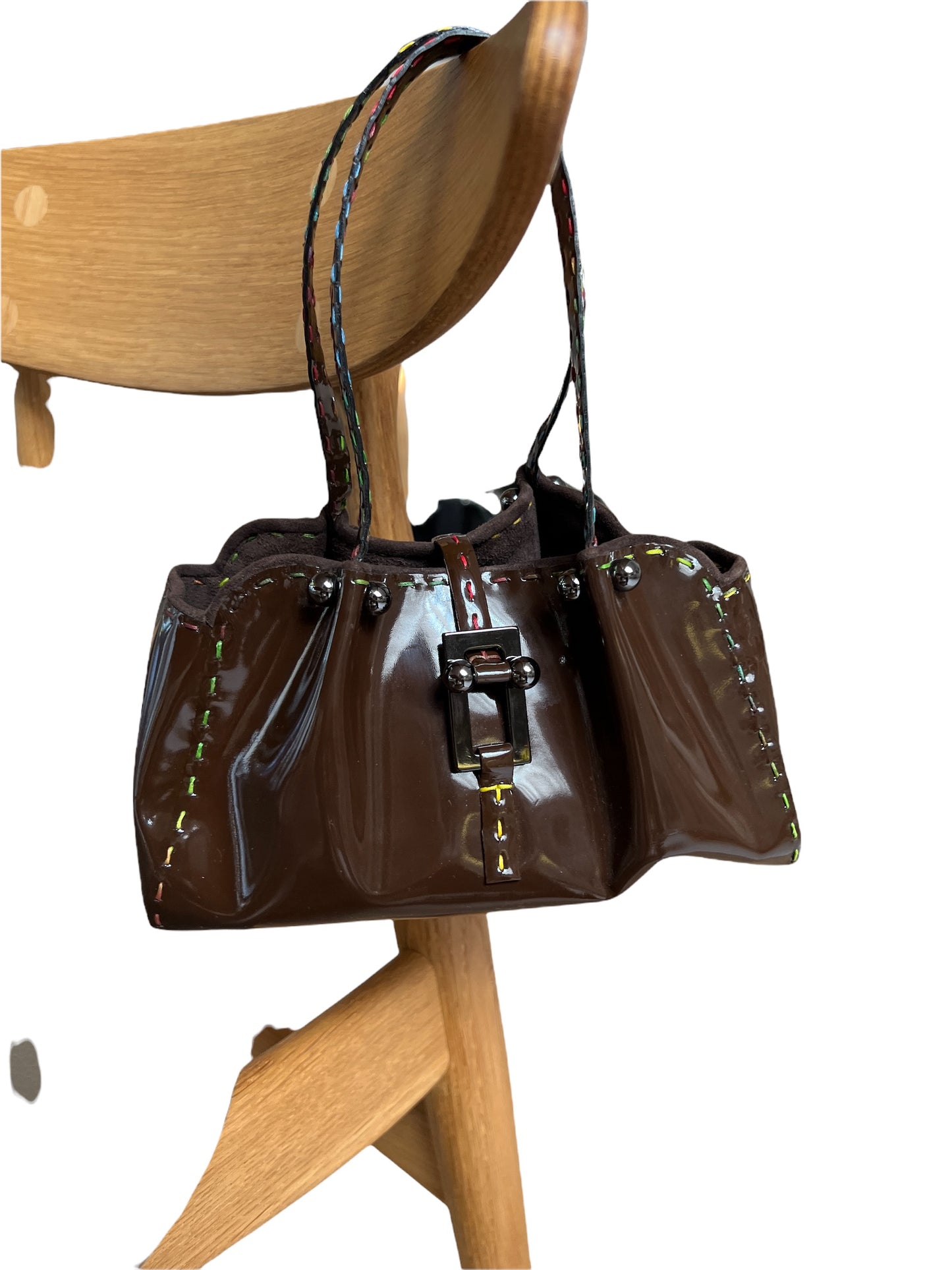 Vintage Mini Brown Patent Bag