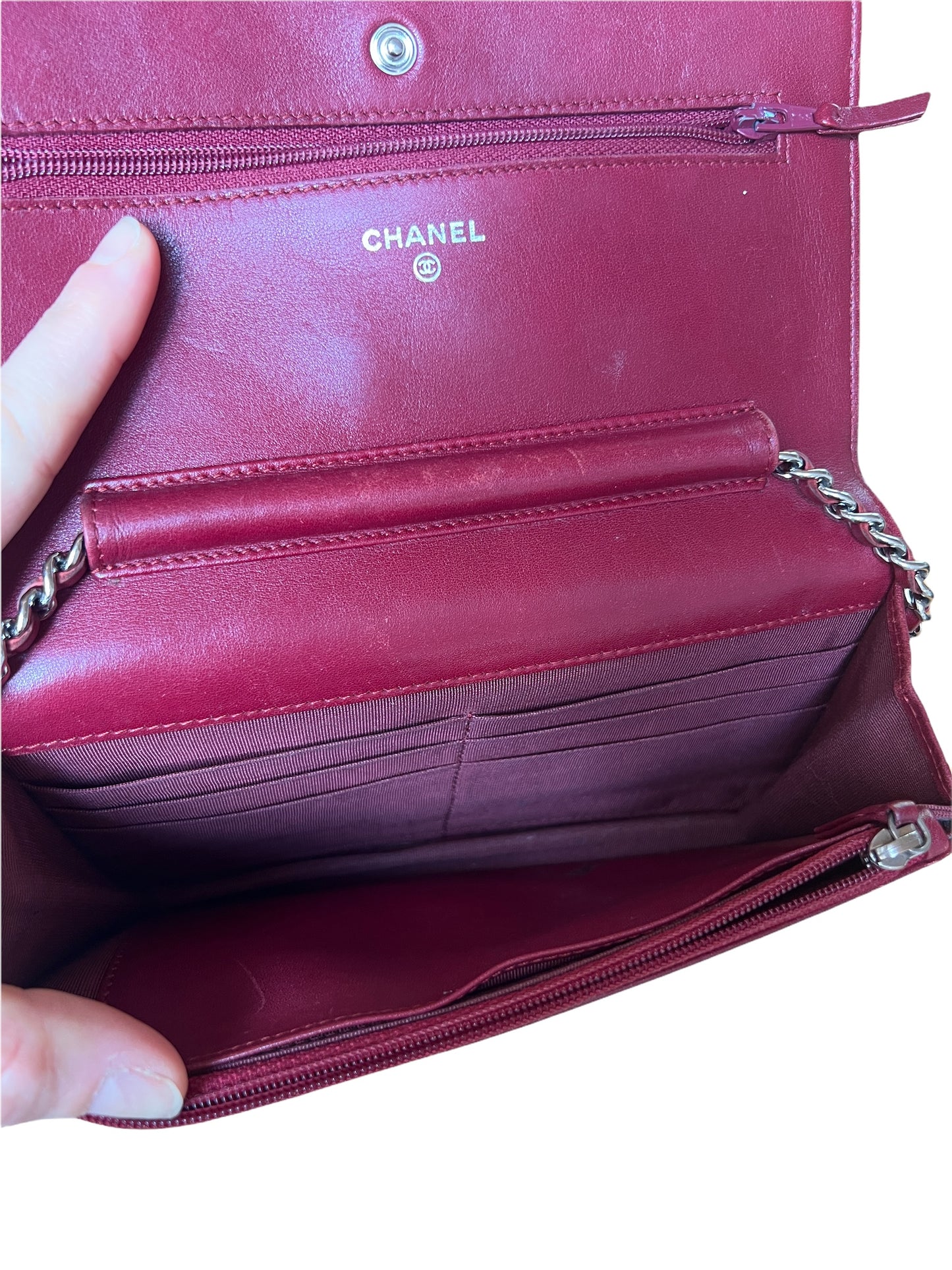 Patent Leather Wallet on Chain