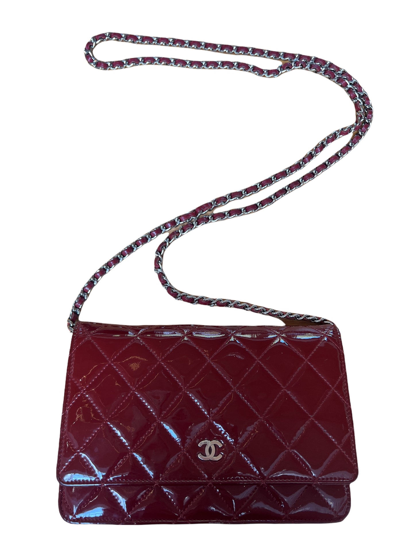 Patent Leather Wallet on Chain