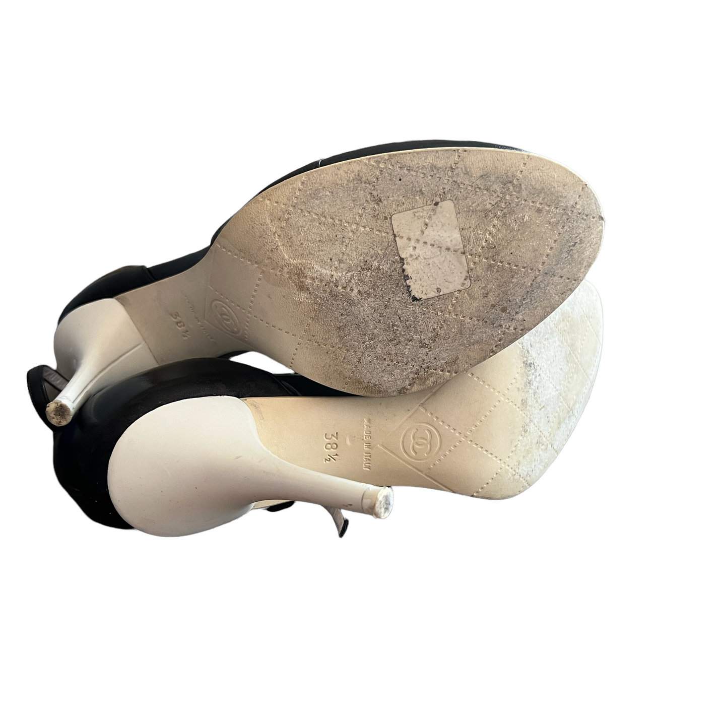 Black & White Leather Heels - 8.5