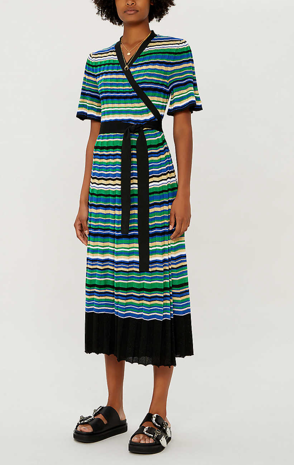 Knitted maxi wrap dress - S