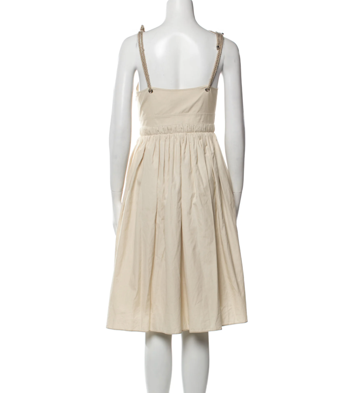 Beige Dress with Ropes Straps - M