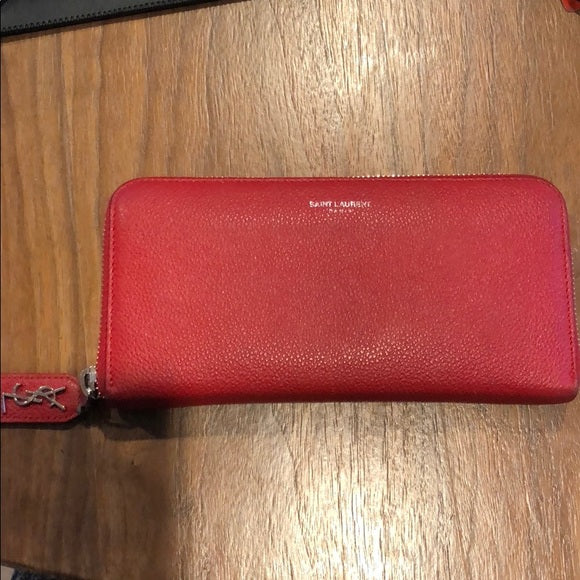 Red Leather Continental Wallet