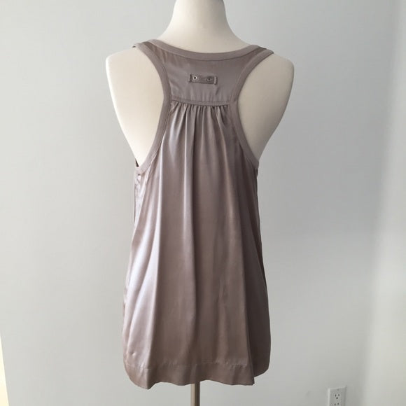 Beige Silk Tank Top - M
