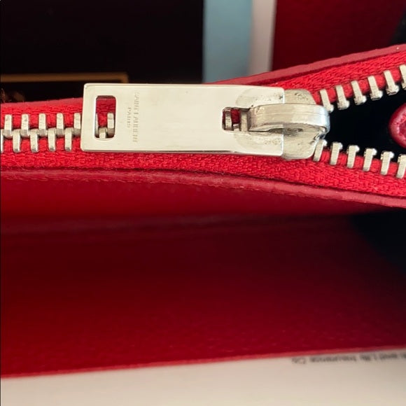 Red Leather Continental Wallet