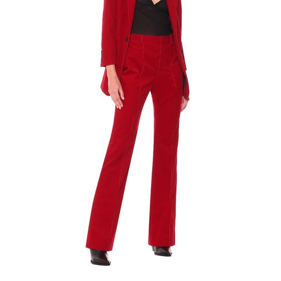 Red Corduroy Trousers - XS