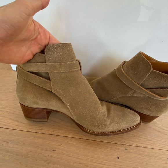 Tan Suede Leather Boots - 7.5