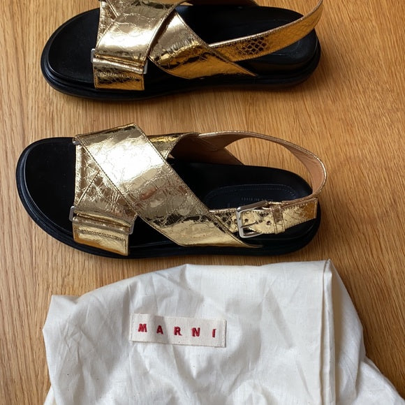 Fussbet metallic-effect sandals - 7.5