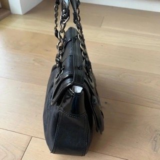 Black leather Tote Zucca Logo