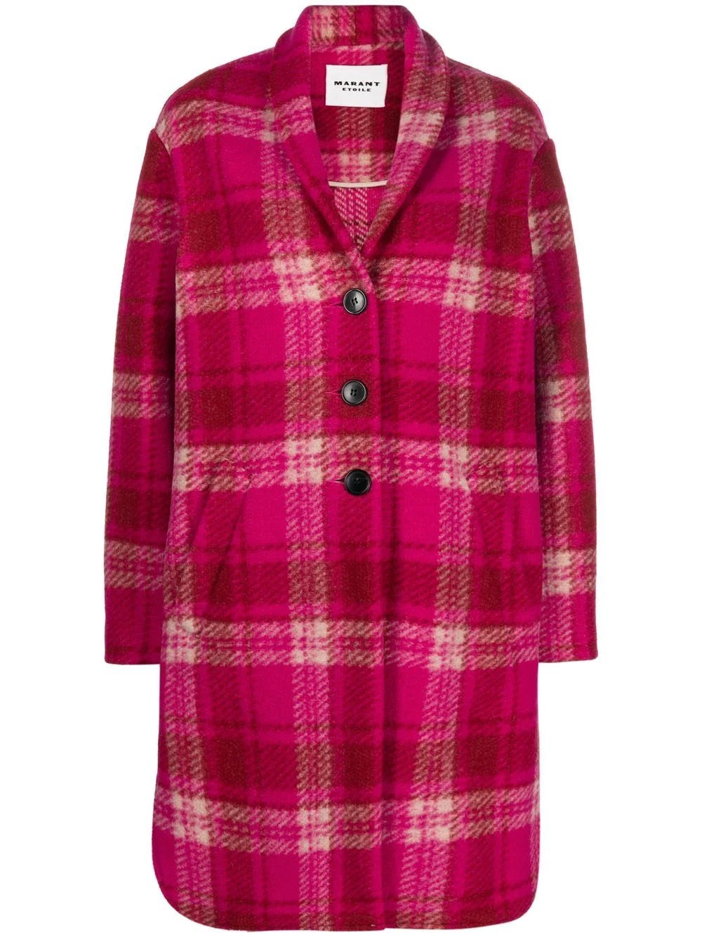 Oversized Pink Checker Coat - XS