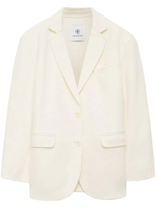 Oversized Cream Wool Jacket - XXS