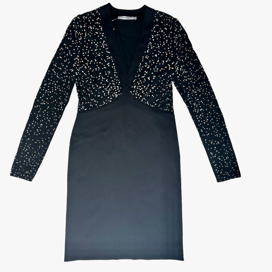 Faux-Pearl Black Dress - L