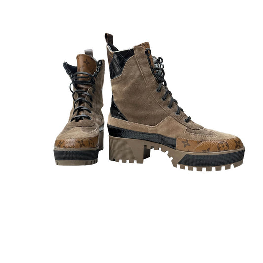 Monogram Combat Boots - 11