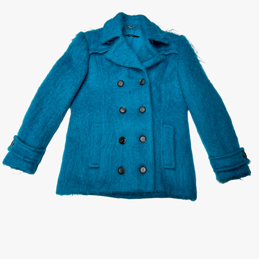 Blue Mohair Coat - M/L