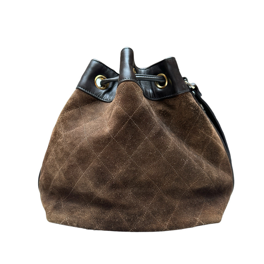 Vintage Brown Suede Shoulder Bag