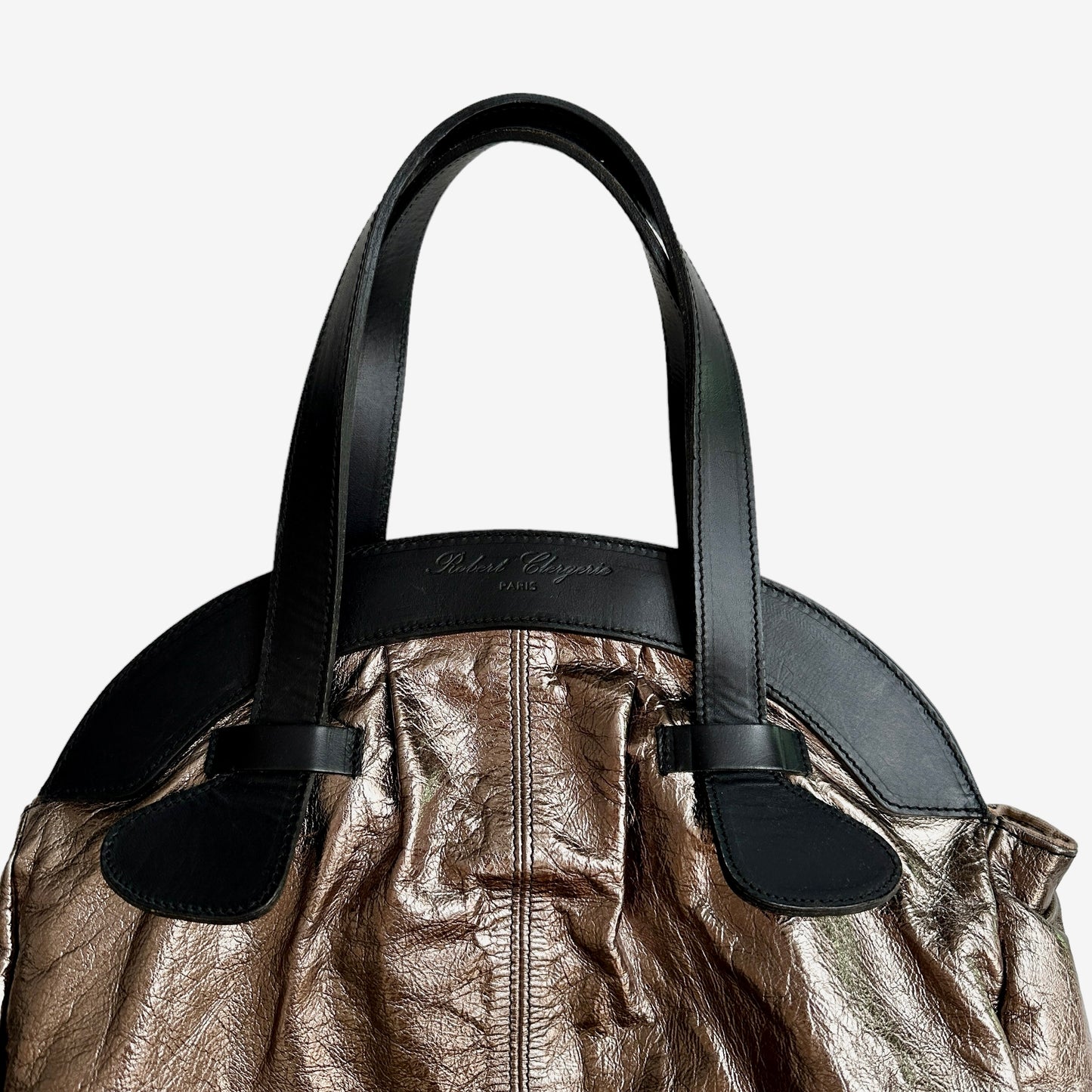 Bronze & Black Leather Tote