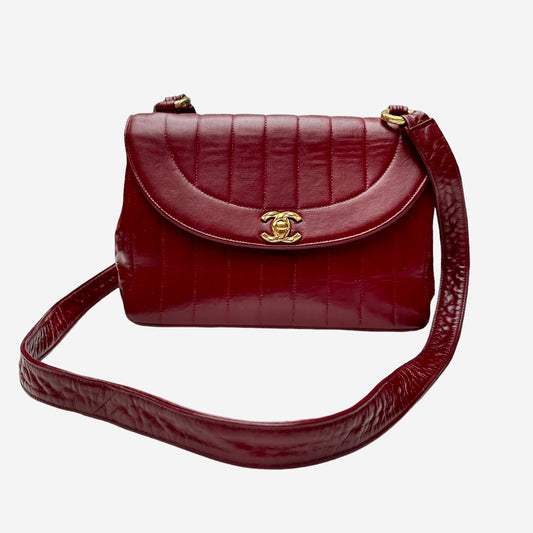 Vintage Red Leather Crossbody Bag