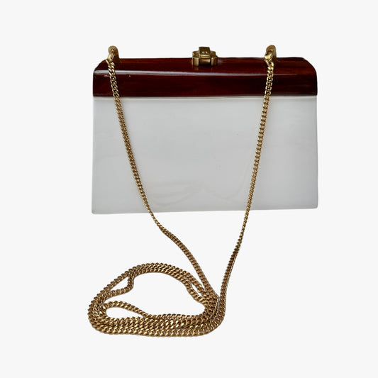 White & Acajou Wood Bag