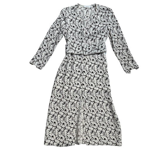 Floral Black & White Dress - S