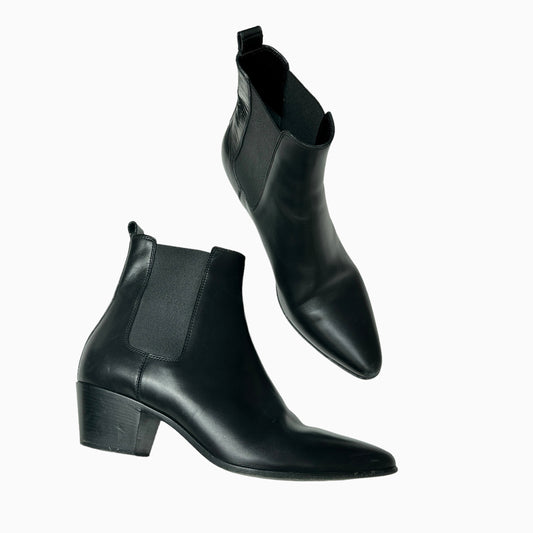 Black Leather Boots - 10