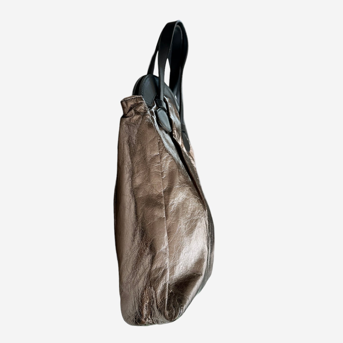 Bronze & Black Leather Tote