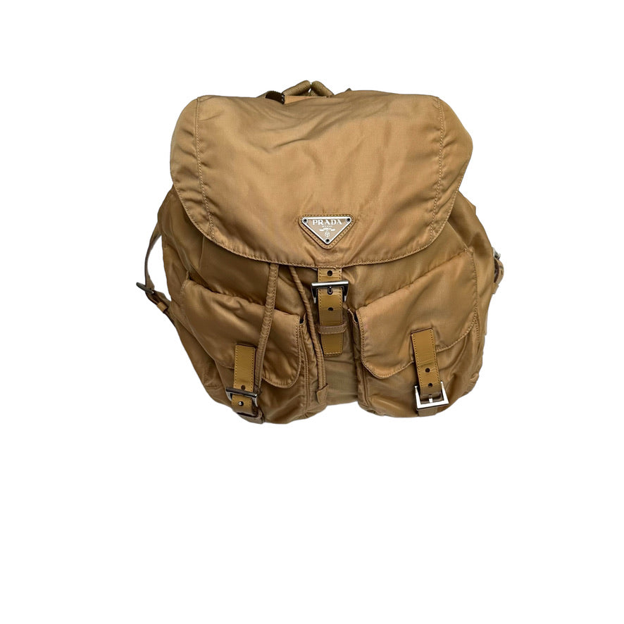 Beige Nylon Backpack