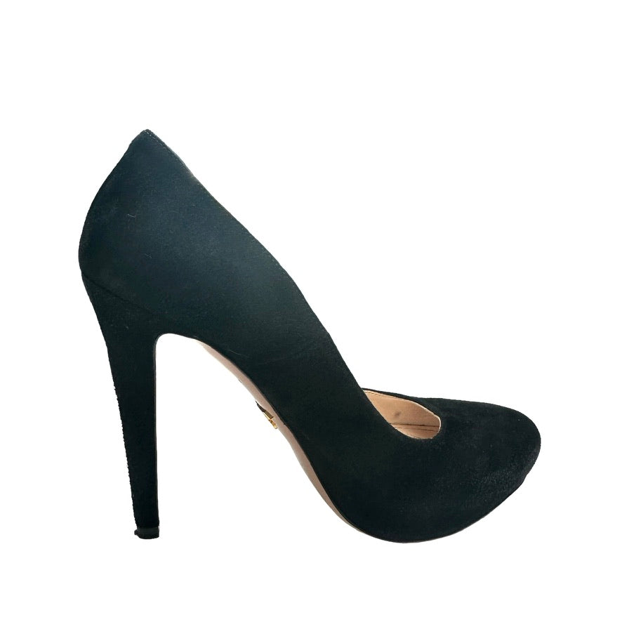 Black Suede Heels - 5.5