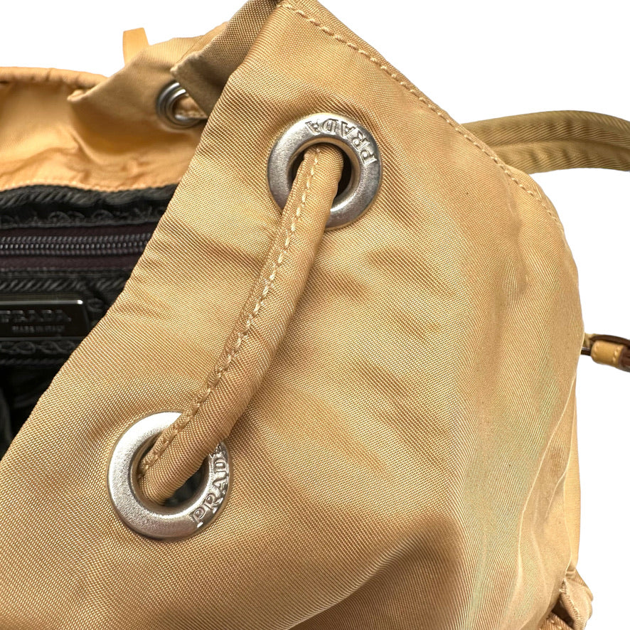 Beige Nylon Backpack