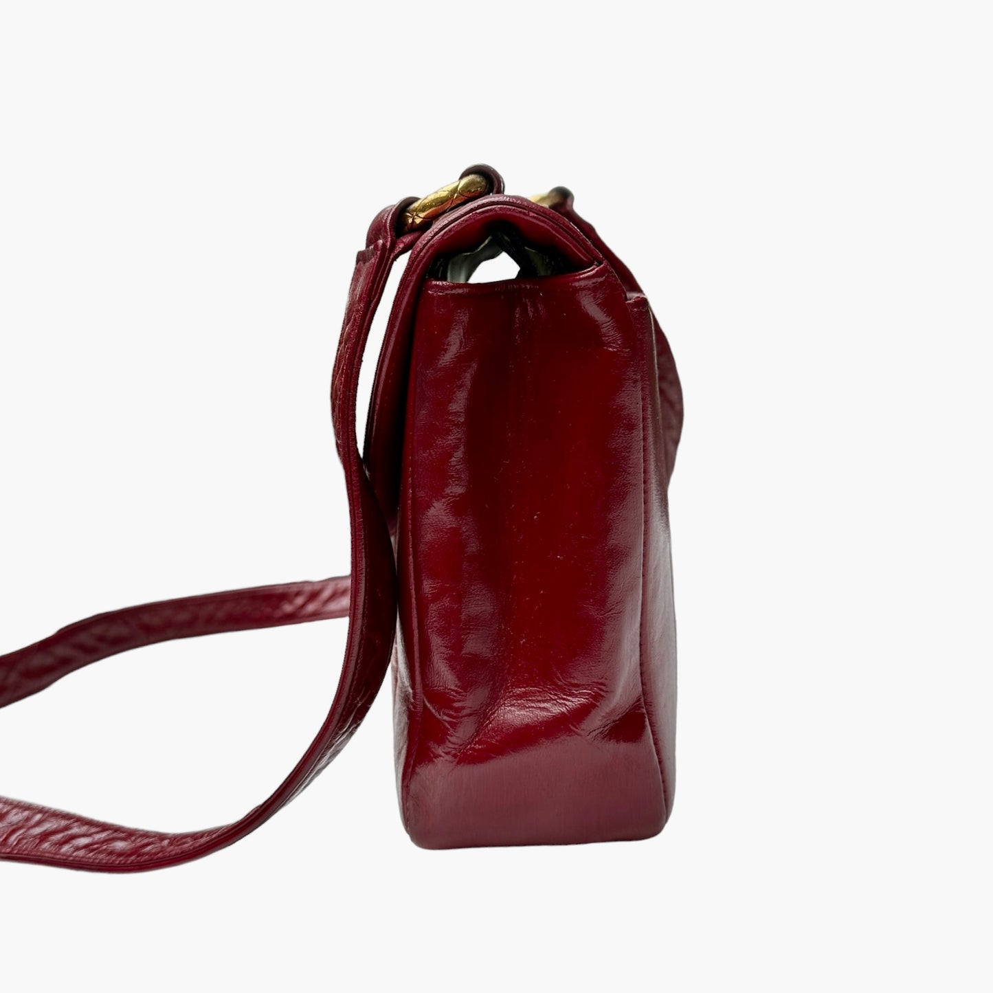Vintage Red Leather Crossbody Bag