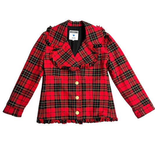 Red Plaid Blazer - L