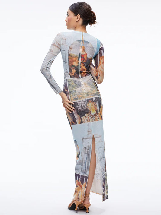 Printed Maxi Dress - S