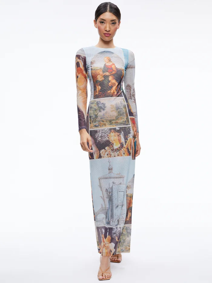 Printed Maxi Dress - S