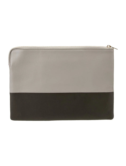 Celine Grey & Brown Clutch