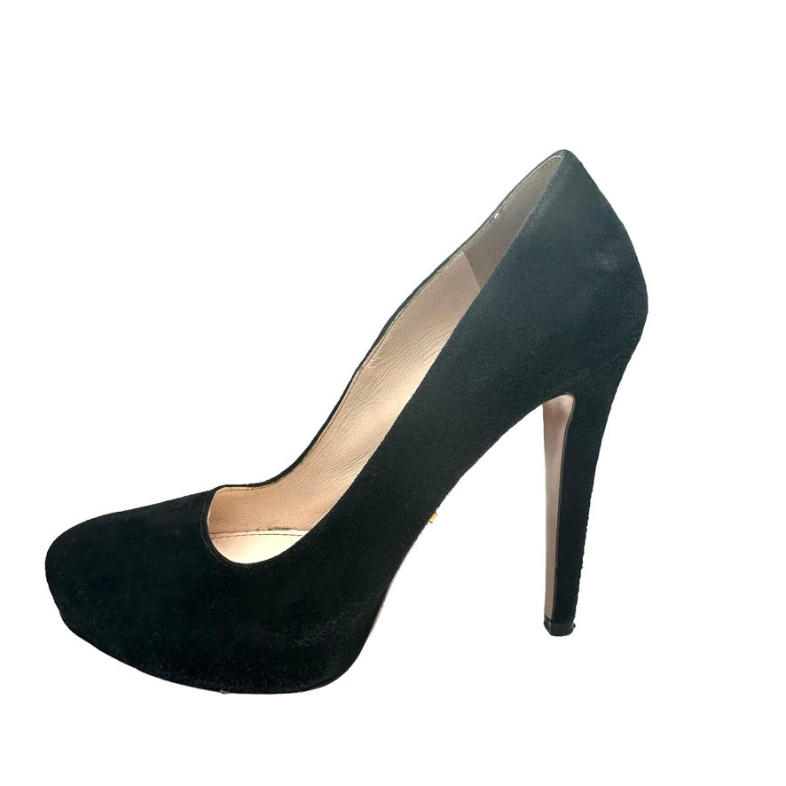 Black Suede Heels - 5.5