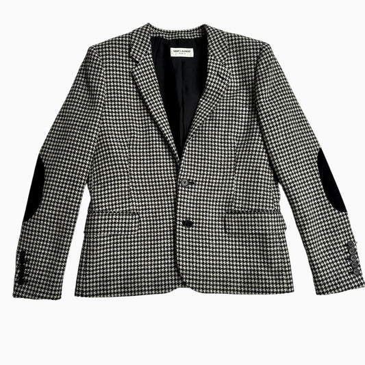 Black & White Blazer w/Suede Elbows - S