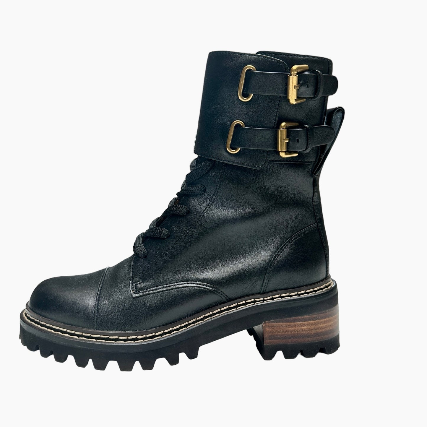Black Combat Boot - 5.5