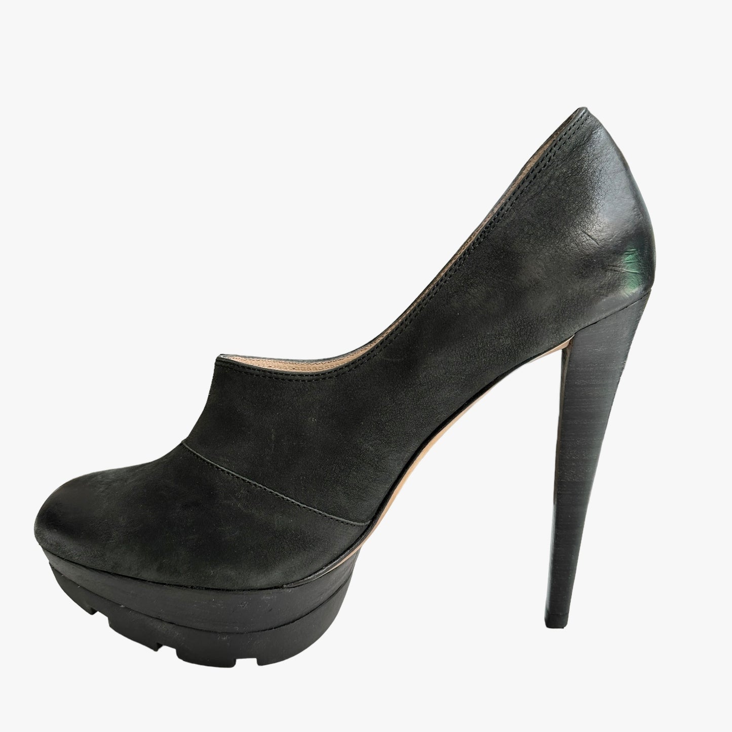 Black Suede & Leather Heels - 8.5