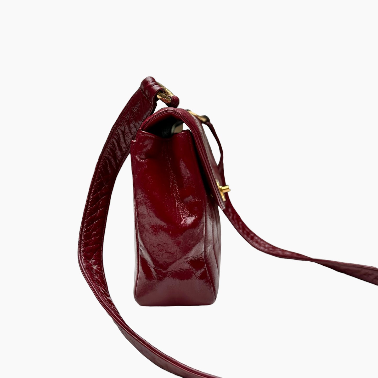 Vintage Red Leather Crossbody Bag