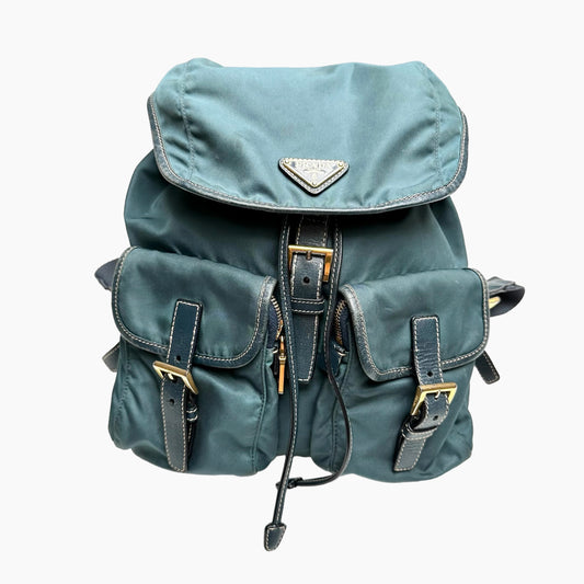 Blue Nylon Backpack