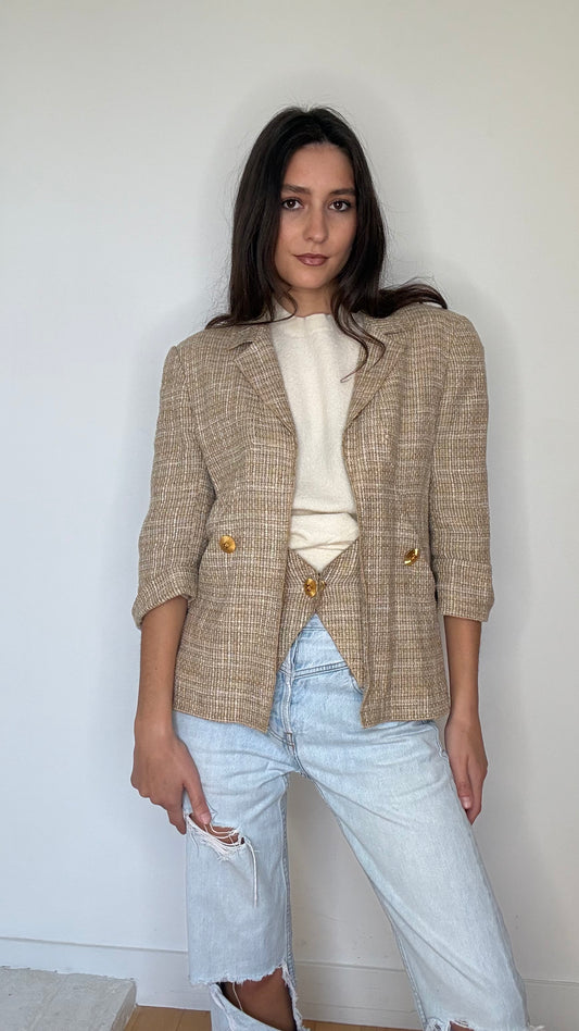 Tweed Linen Blazer - 42