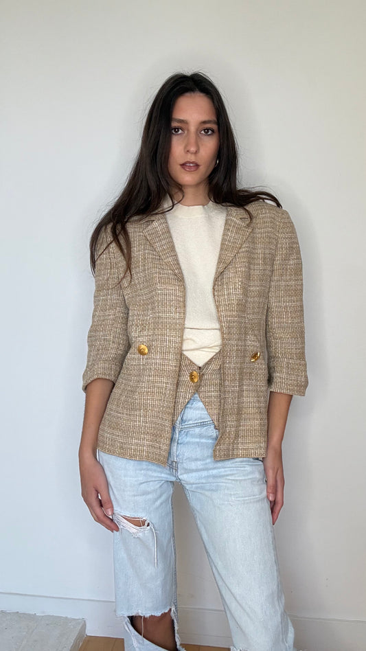 Tweed Linen Blazer - 42