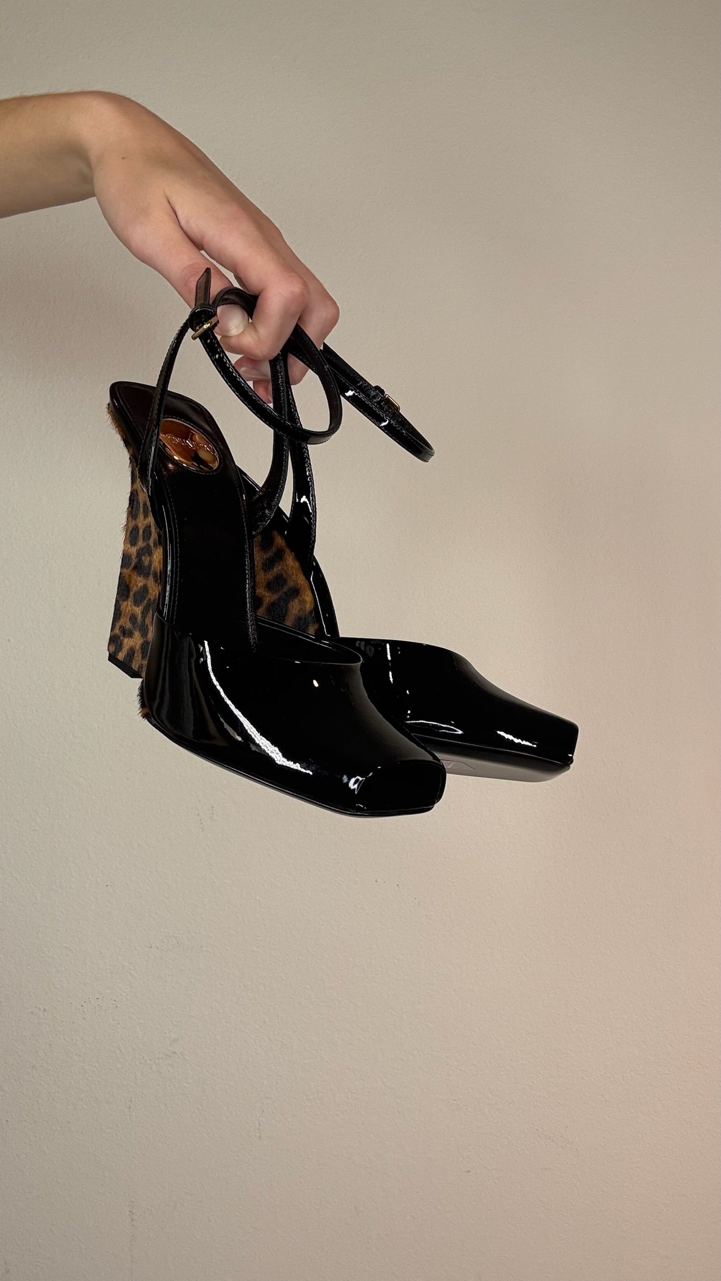 Saint Laurent Patent Wedge Heels