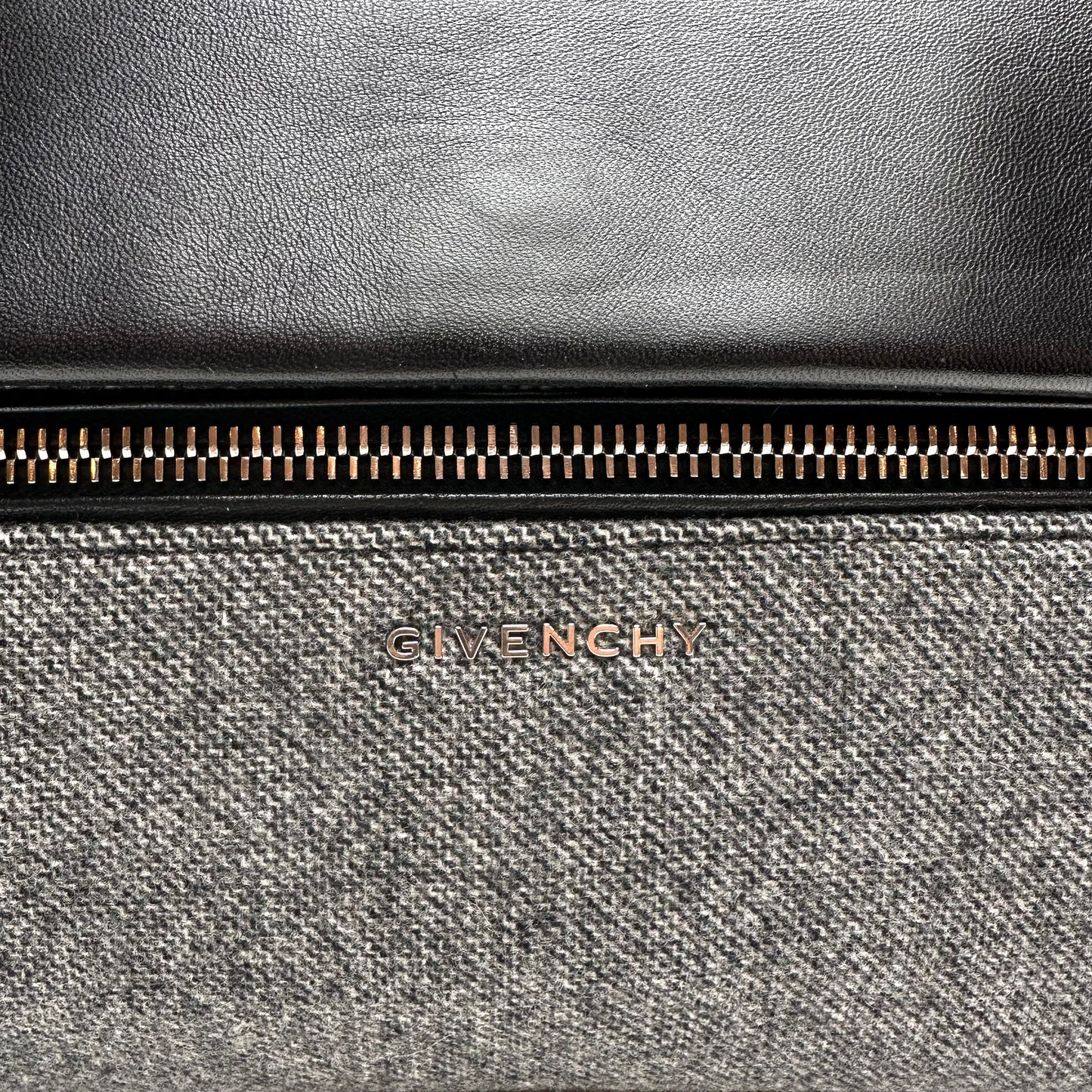 Black Leather & Fabric Bag