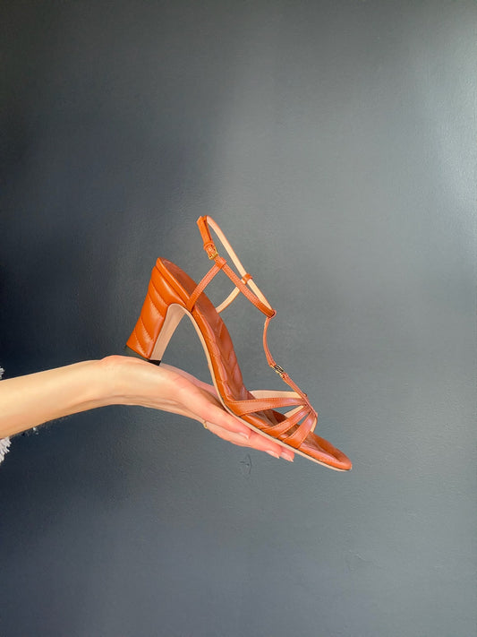 Gucci Brown Heeled Sandals - 39.5