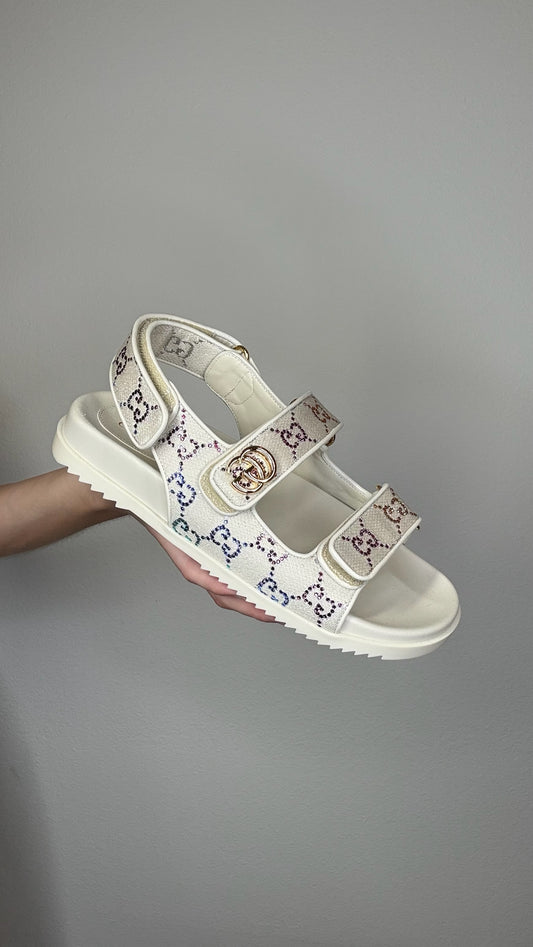 Rainbow Crystal Sandals - 8
