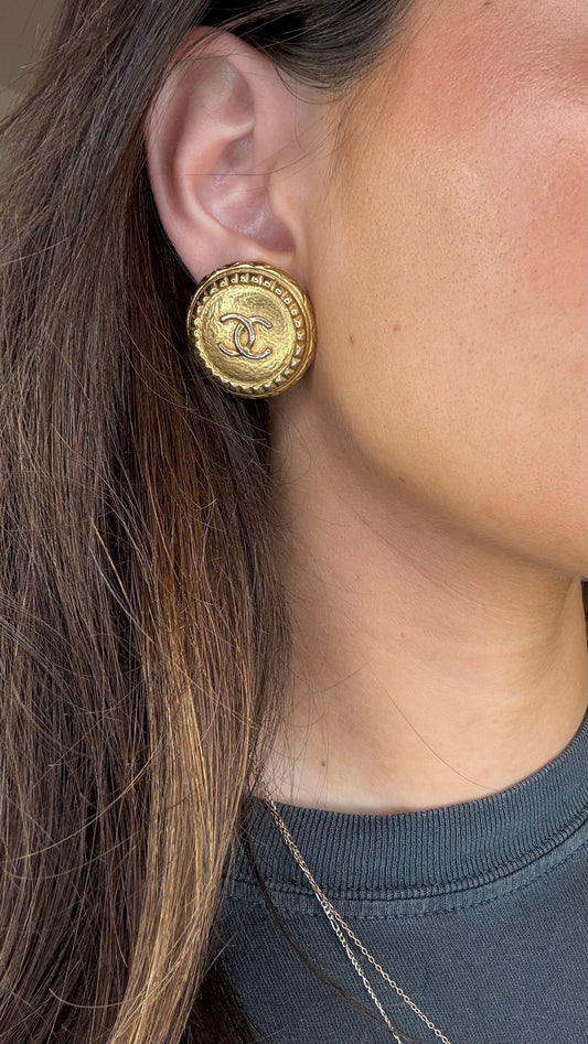 Large CC Logo Earrings