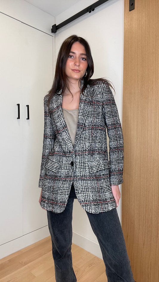 Oversized Tweed Blazer - S