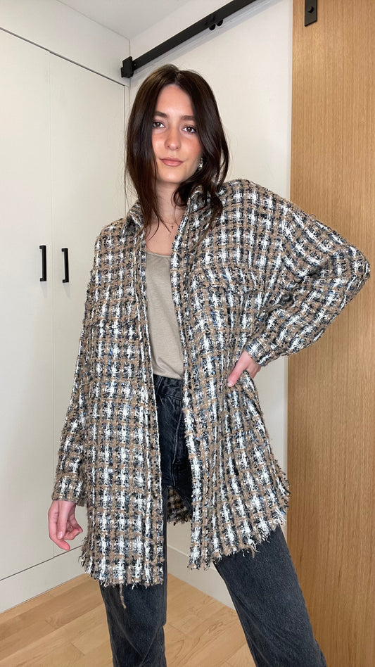 Oversized Tweed Jacket - S