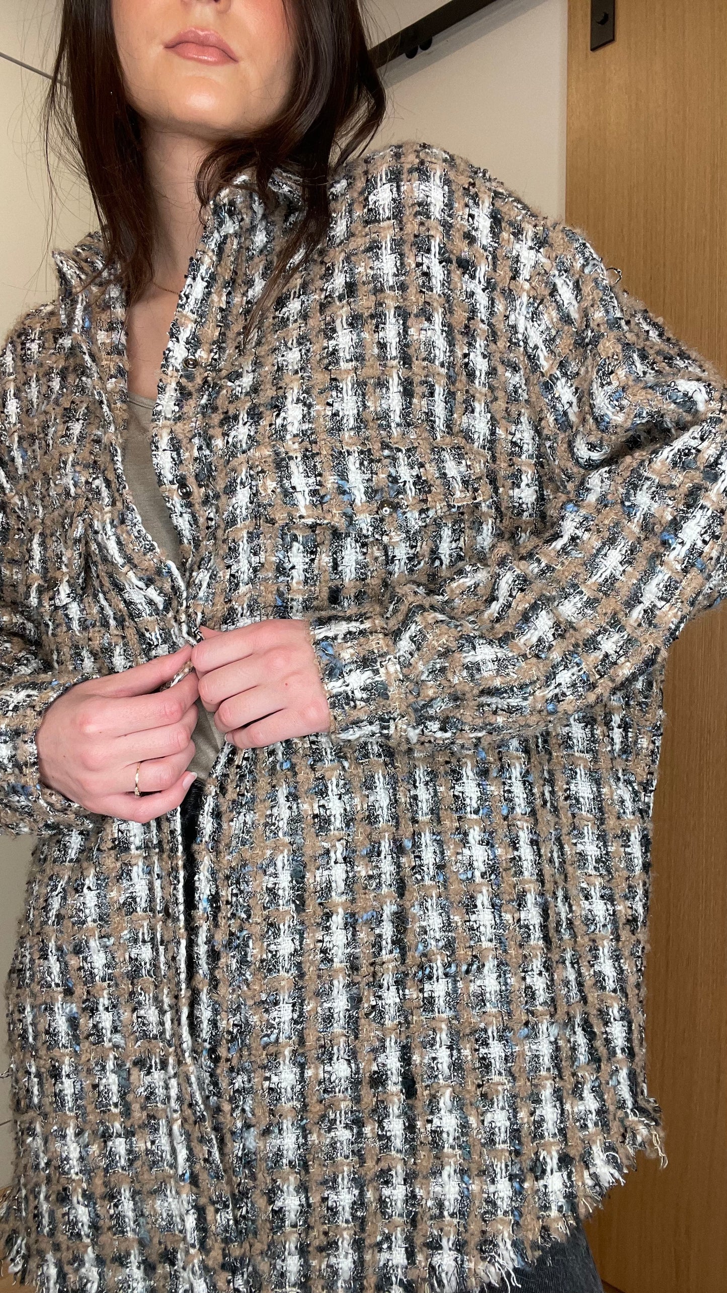 Oversized Tweed Jacket - S